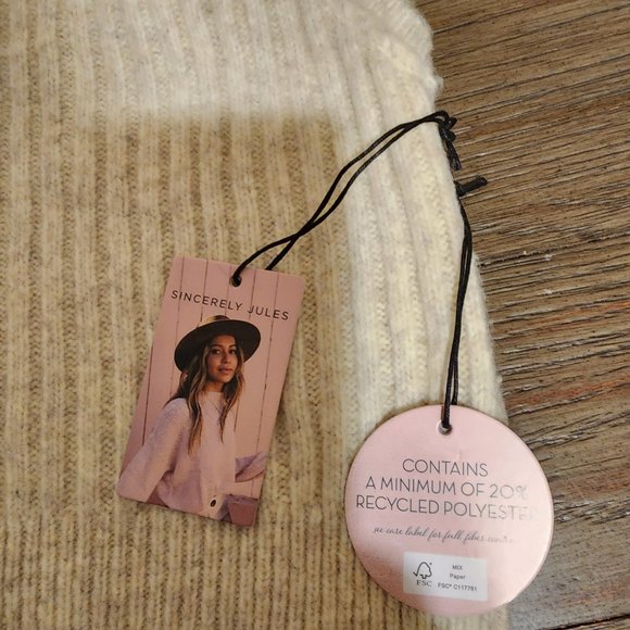 Sincerely Jules Collared Sweater Vest Cream Small NWT - Picture 5 of 10